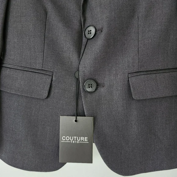 FABIAN Couture 1910 BOY’s Power Stretch Suit Separates in Charcoal - BLAZER 6B - Picture 2 of 16